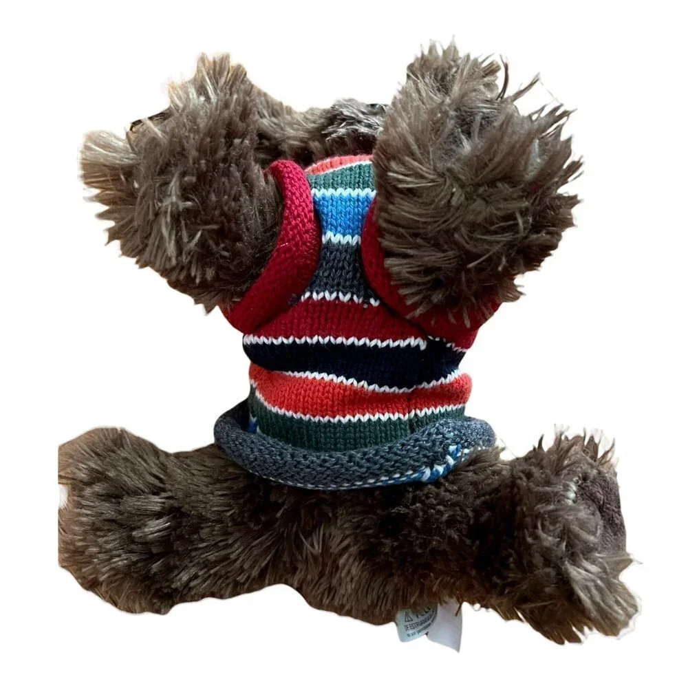 The Children's Place Dog Plush Fuzzy Puppy Striped Sweater‎ Brown Stuffed Animal